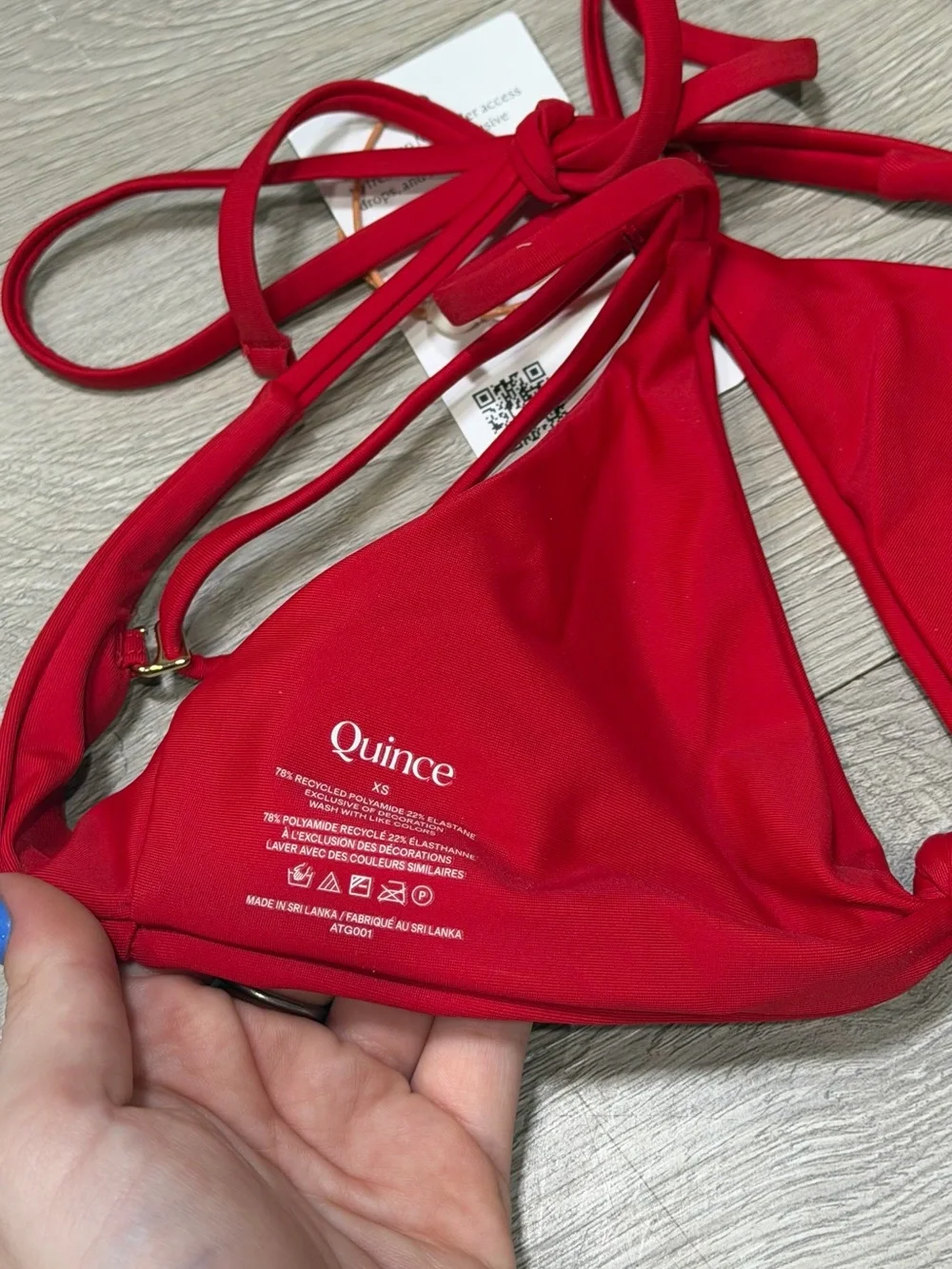 Quince Italian Knotted Triangle Bikini Top